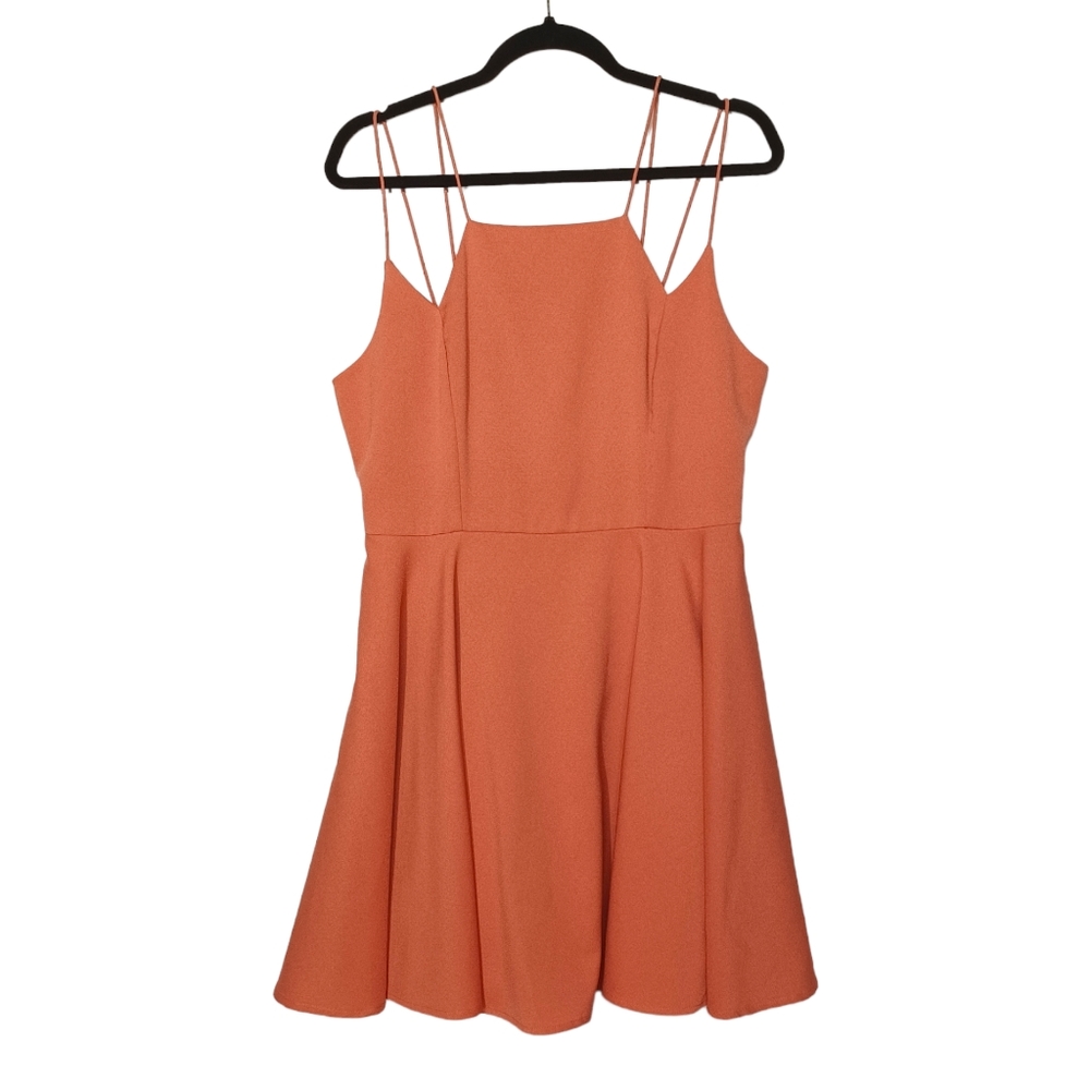 UO SILENCE + NOISE Peach Orange Strappy A Line Fit Flare Sleeveless Dress Large - Picture 3 of 10